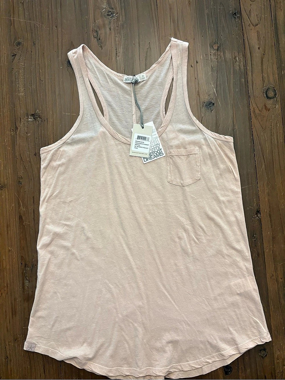 NWT Barefoot Dreams Malibu Collection Pocket Tank Top - Faded Rose - Medium